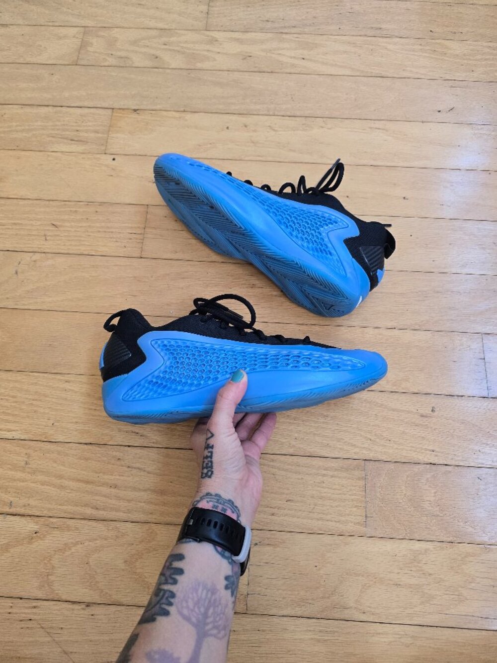 Adidas | Anthony Edwards AE 1 Low Bright Blue Black Basketball Sneakers | MENS 9